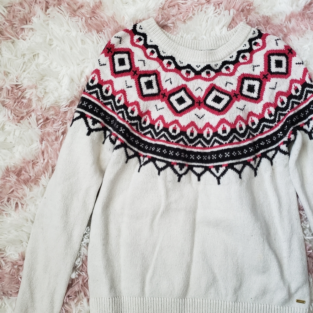 Tommy Hilfiger Cute White and Pink Sweater
